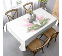 hhxvcv Cute Funny Frog Doing Yoga Printed Rectangle Tablecloth â€“ Table Cover for Dining, Kitchen, Party, Weddings â€“ Indoor Outdoor Use