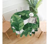 hhxvcv Cute Green Palm Leaves Round Tablecloth - Dining Table Cover
