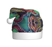 hhxvcv cute octopus Print Christmas Hat for Adults - Unisex Santa Hat, Xmas New Year Favors, Holiday Festive Headwear
