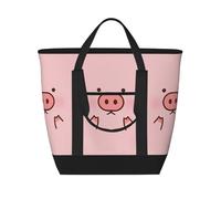 hhxvcv Cute Pig Print Large Capacity Insulated Tote Bag â€“ Durable for Work, Picnic, Travel, and Grocery Shopping