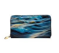 hhxvcv Dawn Ocean Waves Print Leather Wallet for Women - Long Clutch & Thin Bifold Checkbook Wallet, Lightweight & Fashion
