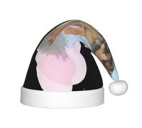 hhxvcv Festive Santa Hat for Kids â€“ Christmas Hat with German Shepherd Dog Lovers Print Design, Warm Holiday Headwear for Xmas, New Year