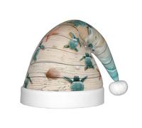 hhxvcv Festive Santa Hat for Kids â€“ Christmas Hat with Sea Turtle Starfish Print Design, Warm Holiday Headwear for Xmas, New Year