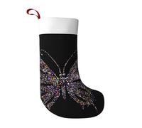hhxvcv Flowering Butterfly Print Christmas Stocking – Soft Holiday Hanging Ornament for Fireplace, Xmas Tree & Home Decor