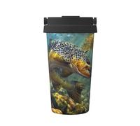 hhxvcv Fly Fish Print Carry Insulated Coffee Mug â€“ Double-Layer Insulation for Hot & Cold Drinks, Travel, in-Vehicle Use