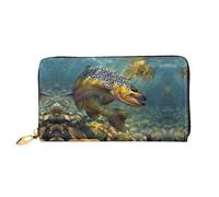 hhxvcv Fly Fish Print Leather Wallet for Women â€“ Long Clutch & Thin Bifold Checkbook Wallet, Lightweight & Fashion
