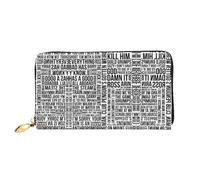 hhxvcv Game Quotes Print Leather Wallet for Women â€“ Long Clutch & Thin Bifold Checkbook Wallet, Lightweight & Fashion