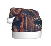 hhxvcv Hong Kong Print Christmas Hat for Adults - Unisex Santa Hat, Xmas New Year Favors, Holiday Festive Headwear