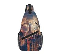 hhxvcv Hong Kong Print Cross Chest Bag â€“ Unisex Diagonally Worn Travel Sling Backpack, Daypack for Hiking & Casual Use