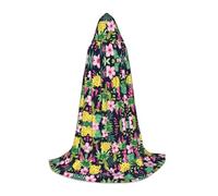 hhxvcv L Halloween Hooded Cape - Unisex Adult Hawaiian Colorful Flower Print Costume Cape - Perfect for Cosplay, Party, Carnival