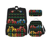 hhxvcv Lightweight Runner Swedish Dala Horse Folk Print Casual Bag with Compartment