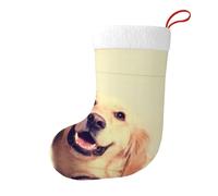 hhxvcv Lovely Golden Retriever Dog Print Christmas Stocking 18 Inches - Holiday Fireplace Hanging Decoration, Xmas, and Halloween Home Decor