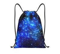 hhxvcv M Drawstring Blue Shining Stars Print Bags Backpack Lightweight | Gym Traveling Tote Sport Storage Beach Swimming Shopping Yoga String Trip Sack Dance Travel