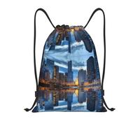 hhxvcv M Drawstring Chicago Illinois Usa Print Bags Backpack Lightweight