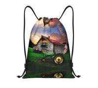 hhxvcv M Drawstring Old Tractor Photo Farm Print Bags Backpack Lightweight