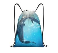 hhxvcv M Drawstring winter the dolphin Print Bags Backpack Lightweight