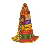 hhxvcv M Halloween Hooded Cape â€“ African National Patterns Print Comfortable Masquerade Party Costume for Christmas, Carnival
