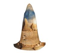 hhxvcv M Halloween Hooded Cape â€“ Egyptian Pyramid in Desert Print Comfortable Masquerade Party Costume for Christmas, Carnival