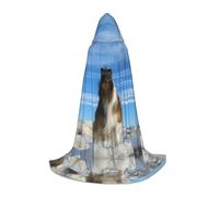 hhxvcv M Halloween Hooded Cape – Unisex Adult cute shetland dog Print Costume Cape – Perfect for Cosplay, Party, Carnival