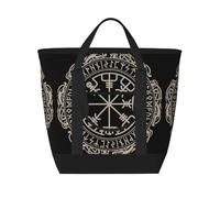 hhxvcv Magical Design Norse Runes Compass Print Large Capacity Insulated Tote Bag â€“ Durable for Work, Picnic, Travel, and Grocery Shopping
