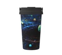 hhxvcv Outer Space Planets Print Carry Insulated Coffee Mug â€“ Double-Layer Insulation for Hot & Cold Drinks, Travel, in-Vehicle Use