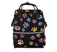 hhxvcv Pawful Paws Print Print Mummy Backpack Large Capacity | Diaper bag climbing Backpack Laptop College Book Outdoor Storage box Casual Daypack Travel Lightweight