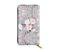 hhxvcv Plant Floral Flowers Print Leather Wallet - Stylish Long Clutch Bifold Trifold Card Holder with Coin Pocket, Lightweight Wallet