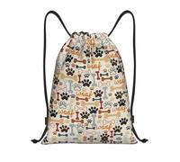 hhxvcv S Drawstring Dog Bones Paw Prints Print Bags Backpack Lightweight