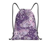 hhxvcv S Drawstring Purple Butterflies Print Bags Backpack Lightweight | Gym Traveling Tote Sport Storage Beach Swimming Shopping Yoga String Trip Sack Dance Travel