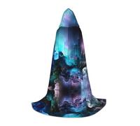 hhxvcv S Halloween Hooded Cape â€“ 3D Graphics Universe Space Print Comfortable Masquerade Party Costume for Christmas, Carnival