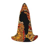 hhxvcv S Halloween Hooded Cape â€“ African Map Ethnic Pattern Print Comfortable Masquerade Party Costume for Christmas, Carnival