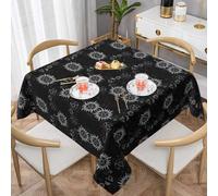 hhxvcv Supernatural Symbols Black Print Tablecloth â€“ Square Dining Table Cover, Tablecloth for Coffee Table, Office Meeting & Decor 54"x54"