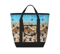 hhxvcv Turtle crawling on the beach Print Large Capacity Insulated Tote Bag â€“ Durable for Work, Picnic, Travel, and Grocery Shopping