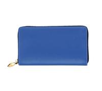 hhxvcv Ultramarine Blue Print Leather Wallet for Women â€“ Long Clutch & Thin Bifold Checkbook Wallet, Lightweight & Fashion