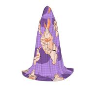 hhxvcv Unisex Wacky Bunny Print Hooded Cape Costume for Halloween | Cosplay Robe Decorative Comfortable Comfort jedi wizard magician Comic Party Witch Vampire Grim Reaper Dark Princess Mage