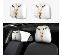 hhxvcv Universal Car Headrest Cover 2 Pcs - clever giraffe Full Print, Comfortable & Elastic, Perfect for Vans, SUVs, Trucks