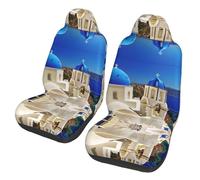 hhxvcv Universal Santorini Greek Island sea View Print Auto Front Seat Covers â€“ Fits Car SUV Sedan Truck, Washable, Breathable