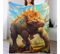 HHXXXHH Dinosaur Triceratops Blanket Soft All Season Couch Throw, Cozy Flannel Sofa Bed Microfiber Washable Bed Blankets, 180×200cm