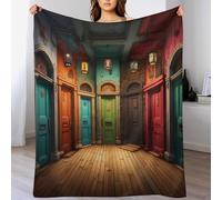 HHXXXHH Strange Coloured Doors Blanket Ultra-soft Micro Fleece Throw Soft And Warm Blankets Flannel Throws for Sofas, Armchair, Couch And Bed 180×200cm