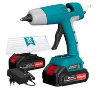 HHYSSG 100W Cordless Hot Glue Gun with 21V Battery,Digital Temperature Adjustable Handheld Electric Power Full Size Heavy Duty Hot Glue Gun for Art DIY Craft Home Repair School