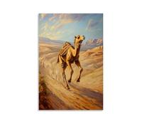 HHYXMJLL Animal Oil Painting- A Camel Running An Endurance Race Across Layered Desert Ridges Stylish Wall Hanging Art - Decorative Poster Mural16x24inch(40x60cm)