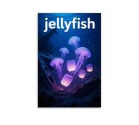 HHYXMJLL Animal Poster, A Group of Jellyfish Glow Around The Wreck, Like Floating Lanterns Stylish Wall Hanging Art - Decorative Poster Mural12x18inch(30x45cm)