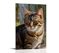 HHYXMJLL Animal Poster Image of Cat in Watercolor Stylish Wall Hanging Art - Decorative Poster Mural16x24inch(40x60cm)