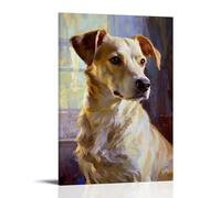 HHYXMJLL Animal Poster of A Dog with A Blue Eyes Is Shown on The Left Stylish Wall Hanging Art - Decorative Poster Mural24x36inch(60x90cm)