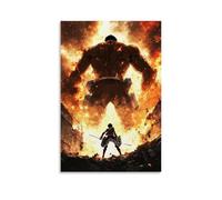 HHYXMJLL Anime Poster- Attack on Titan - Eren Yeagers Battle for Freedom Stylish Wall Hanging Art - Decorative Poster Mural16x24inch(40x60cm)