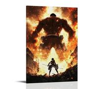 HHYXMJLL Anime Poster- Attack on Titan - Eren Yeagers Battle for Freedom Stylish Wall Hanging Art - Decorative Poster Mural24x36inch(60x90cm)