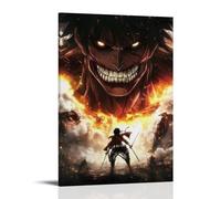 HHYXMJLL Anime Poster - Attack on Titan- Eren Yeagers Rage Against The Titans Stylish Wall Hanging Art - Decorative Poster Mural20x30inch(50x75cm)