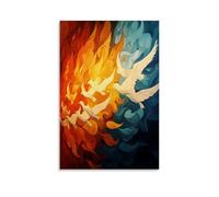 HHYXMJLL Christian Mural - Pentecost- Holy Spirit Descending As Flames Stylish Wall Hanging Art - Decorative Poster Mural24x36inch(60x90cm)