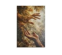 HHYXMJLL Christian Mural- The Creation of Adam - Gods Hand Reaching to Humanity Stylish Wall Hanging Art - Decorative Poster Mural16x24inch(40x60cm)