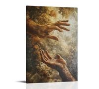 HHYXMJLL Christian Mural- The Creation of Adam - Gods Hand Reaching to Humanity Stylish Wall Hanging Art - Decorative Poster Mural08x12inch(20x30cm)